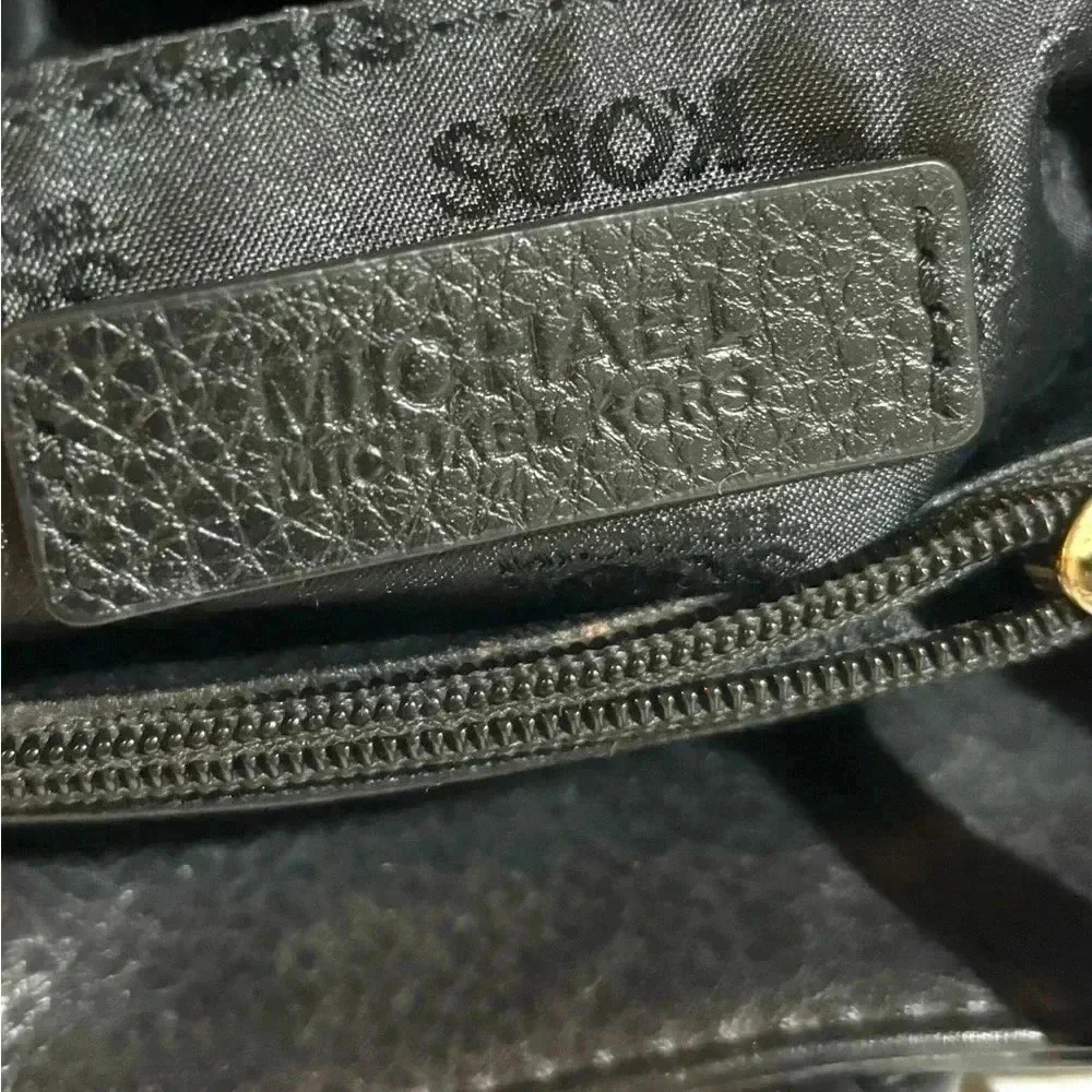 Michael Kors black leather satchel handbag